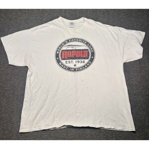 Vintage Rapala Shirt Men 2XL Short Sleeve White Fishing Distressed Rare Work